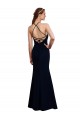Buy Fluted Long Chiffon Bridesmaid Dress with Halter Neckline and Keyhole UK
