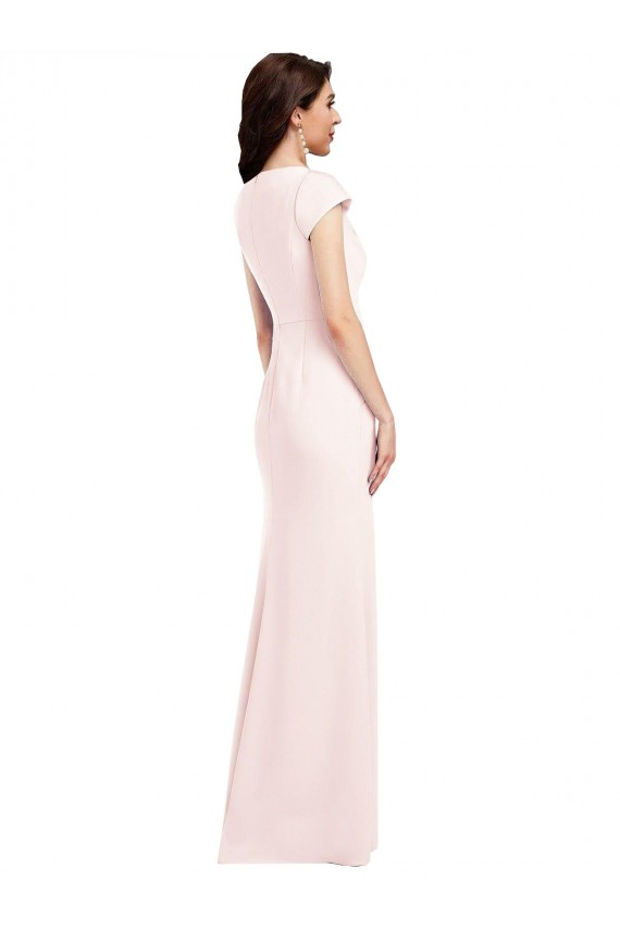 Buy Cap Sleeve A-Line Formal Crepe Bridesmaid Dress / Prom Dress with Pockets UK